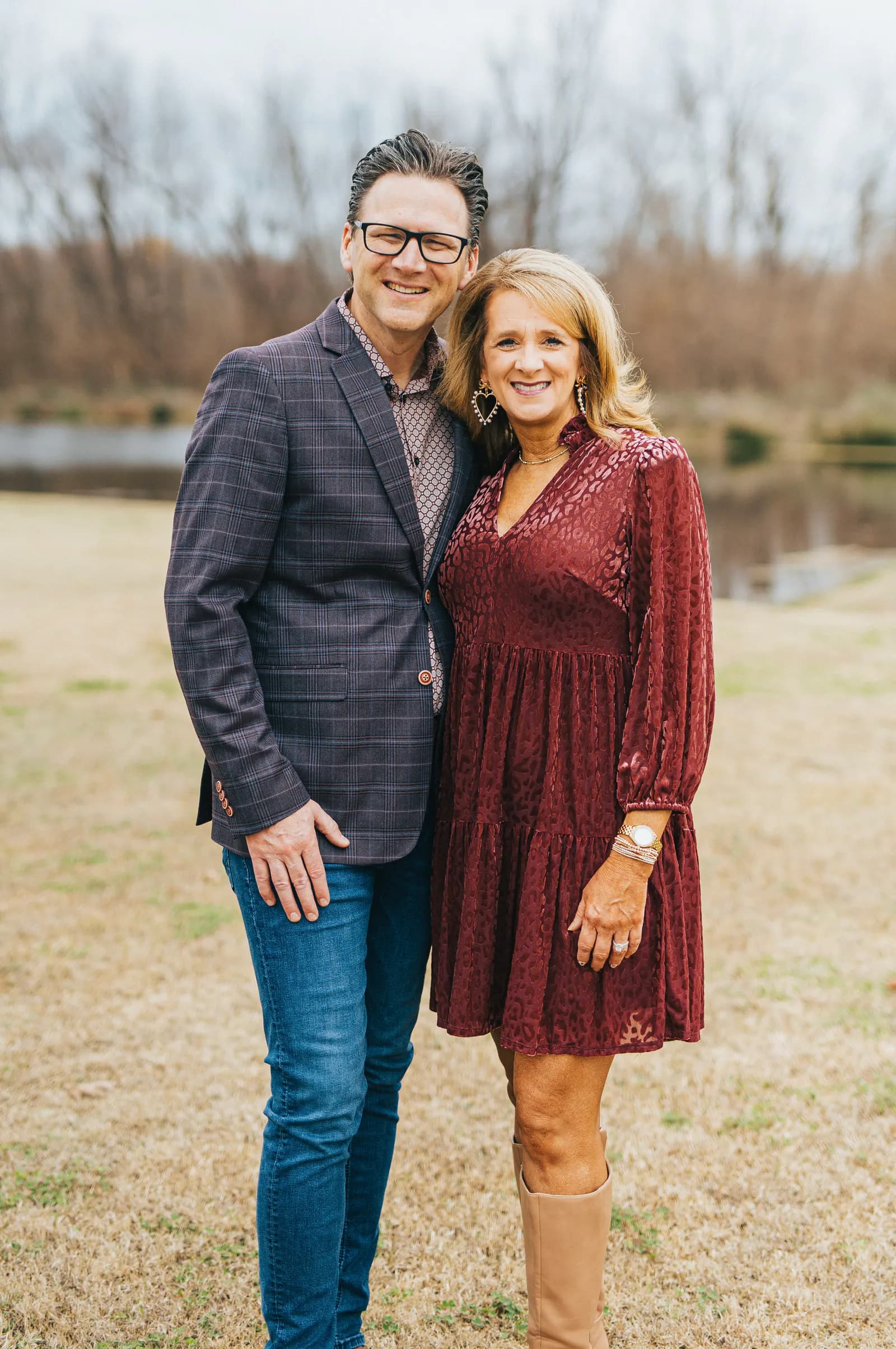 Brad and Stephanie Jurkovich outdoors.