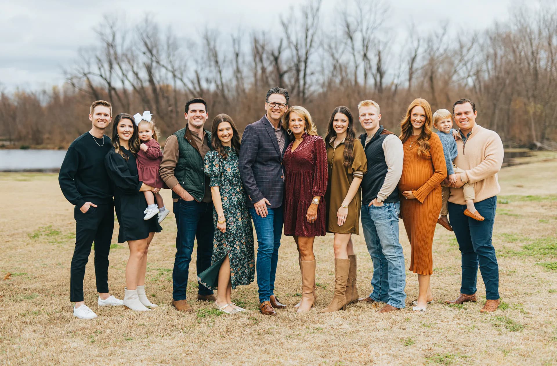 Brad and Stephanie Jurkovich with their family outdoors.